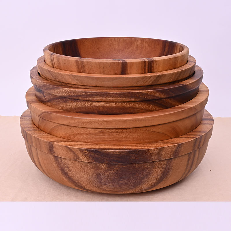 Urban Barn Acacia Serving Bowl Wooden Salad Bowl FSC Acacia Bamboo
