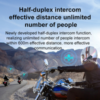 Casque Intercom Moto 5.4 pour Motards, Communication Groupe Illimitée 300M, Partage de Musique, IPX6, 1000mAh, 25H d'Autonomie