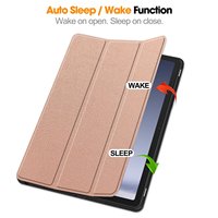 Étui pour Samsung Galaxy Tab A9 Plus 11/A11 Plus 11 pouces 2025 X230 en cuir PU, avec support pliable à trois volets et fente pour stylet
