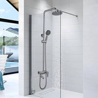 Pas cher OEM prix d'usine eau chaude froide colonne de douche robinet ensemble mural pluie salle de bain système de douche avec mélangeur
