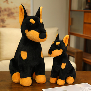 Juguete de Peluche Realista de Perro <span class=keywords><strong>Doberman</strong></span>, Venta al por Mayor de Fábrica, Juguete Antiestrés para Niños, Regalo de Cumpleaños Ideal - Product Image 1