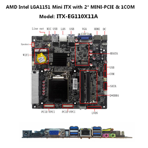 मिनी ITX मदरबोर्ड एलजीए <span class=keywords><strong>1151</strong></span> पर आधारित H110 ITX-EG110X11A I3 का समर्थन करता है, I5, I7