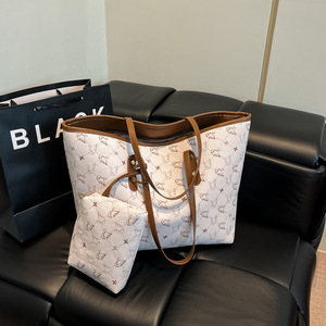 Tas Grosir Big Bag 2026 Motif Baru Kapasitas Besar Set 2-in-1 Tas Selempang Wanita Tas Jinjing Trendy Tote Bag - Product Image 3