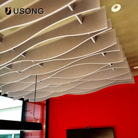 Panneaux acoustiques de plafond artistiques ignifuges et anti-moisissures Romelody pour restaurants haut de gamme, 48 couleurs, 100% PET, insonorisants, garantie 1 an