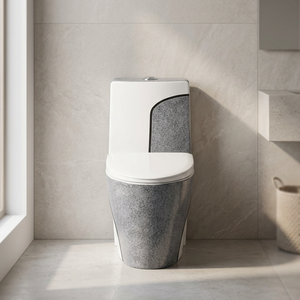 Inodoros al por mayor Artículos sanitarios Baño Doble descarga Cerámica Una pieza Armario de agua blanca WC Asiento de inodoro de una pieza a precio barato - Product Image 1