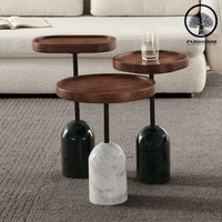 Table basse en bois incurvée Table basse en bois avec plateau ovale