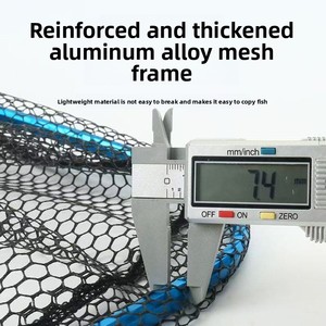 Épuisette de pêche pliable portable en aluminium monobloc anti-accrocs pour gros poissons et pêche en mer - Product Image 4