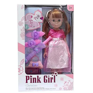 Baby Doll 14 Inch Young Girl Doll Vinyl Cheap Cute Large Doll For Kids