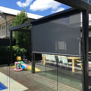 Großhandel Hochwertige Outdoor-Reiß verschluss Bildschirm benutzer definierte Vorhänge Pull-Down-Terrasse Bildschirm für Home Office Hotel