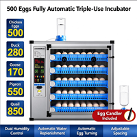 Incubateur d'œufs de volaille entièrement automatique avec remplissage automatique d'eau, contrôle constant de la température, capacité de 140 à 500 œufs, machine à couver