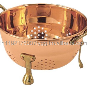 Copper-Plated Stainless Steel <b>Colander</b> Elegant Kitchen Essential for Straining Foods - Product Image 1
