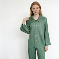 Miyake 2026 Sommer Damen Plissierter Cape-Cardigan mit Umlegekragen, Einreiher, ausgestellten Ärmeln, locker geschnitten, lässig und bequem