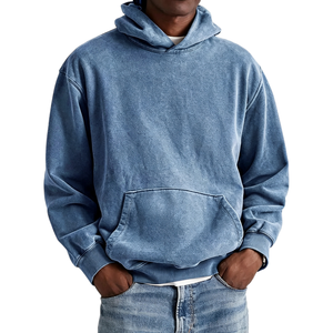 Factory Custom Men's Vintage Oversized <b>Hoodie</b> 380GSM 100% Cotton Fleece Acid Washed Unisex Streetwear Print Hoodies TKAN9013 - Product Image 2