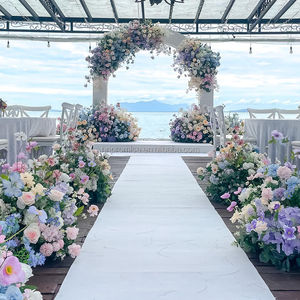 Promesa Artificial Colorido Flor Corredor Boda Flor Corredor Arreglo Hecho A Mano Boda - Product Image 2