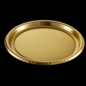 XUELI <span class=keywords><strong>Vaisselle</strong></span> jetable écologique Assiettes en <span class=keywords><strong>plastique</strong></span> de service plaquées or et argent pour la restauration et les fêtes - Product Image 1