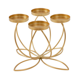 <b>Iron</b> Candle Holders Gold Plated 3 Arm Tea Light Holder For Wedding Home Decoration - Product Image 5