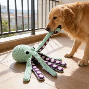 Juguete de Peluche con Sonido para Perros, Pulpo, Juguete Interactivo para Perros, Juego de Tira y Afloja - Product Image 4