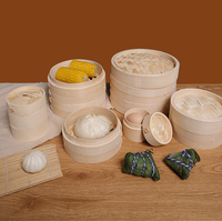Ensemble de cuiseurs vapeur classiques en bambou durables, mini panier vapeur de cuisine, pour la cuisson commerciale des raviolis