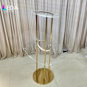 Centro de Mesa LEDA para Bodas, Soporte de Flores de Metal Dorado, Panel Acrílico con Luz para Decoración de Eventos y Fiestas - Product Image 6