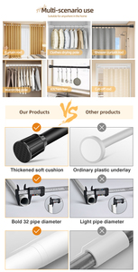 <span class=keywords><strong>Tringle</strong></span> à <span class=keywords><strong>rideau</strong></span> moderne et économique YIJIALE, extensible et réglable, pour fenêtre et <span class=keywords><strong>salle</strong></span> <span class=keywords><strong>de</strong></span> <span class=keywords><strong>bain</strong></span>, <span class=keywords><strong>sans</strong></span> perçage, 1,65-2,15 m - Product Image 6