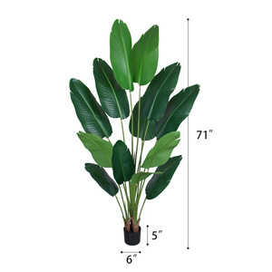 طائر صناعي 6 قدم من نبات الجنة مع وعاء بلاستيكي هدية ديكور للأماكن الداخلية والخارجية - Product Image 1