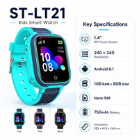 Jam Tangan Pintar GPS Anak dengan Layar Sentuh IPS 1,4 Inci dan Fitur Temukan Jam Tangan, MOQ Fleksibel, Cocok untuk Perkemahan Musim Panas, Logo Dapat Disesuaikan