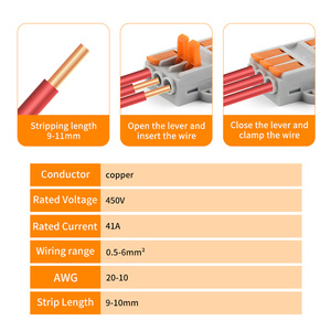 DIY GO 레버 와이어 커넥터 빠른 배선 케이블 커넥터 푸쉬 인 도체 터미널 블록 도킹 유형 고정 구멍 0.5-6mm2 - Product Image 5