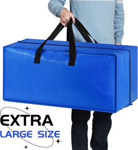 Sacs <span class=keywords><strong>de</strong></span> déménagement robustes grande capacité avec fermetures éclair, bretelles <span class=keywords><strong>de</strong></span> sac à dos, empilables, en matériau PP, gain <span class=keywords><strong>de</strong></span> place, pour le voyage et le <span class=keywords><strong>rangement</strong></span> - Product Image 6