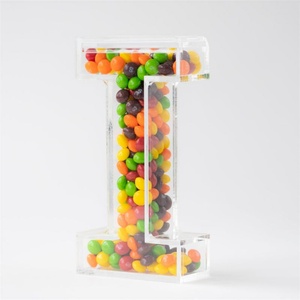 YAGELI Factory Custom Clear Acrylic Candy <b>Box</b> with Initials Fillable Storage for Home Wedding Decor Custom Thickness (1.5mm/2mm) - Product Image 3