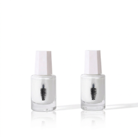 Flacon de vernis à ongles en plastique transparent de 11 ml avec bouchon à brosse spirale, étanche et vide