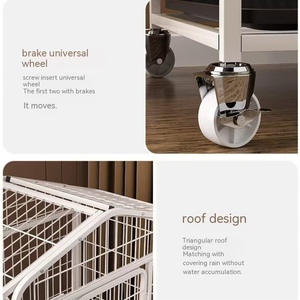 Groothandel Huis Vorm Met Metalen Rooster Opvouwbare Metalen Puppy Kooi Met Dak China Blauwe Hondenkooi - Product Image 6