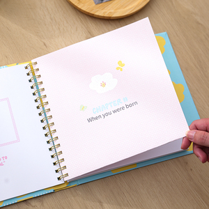 Encuadernación de anillo <span class=keywords><strong>invisible</strong></span>, libro de bebé personalizado, Diario para bebés, primer año, recuerdos de crecimiento, registros, cuaderno de embarazo de <span class=keywords><strong>tapa</strong></span> <span class=keywords><strong>dura</strong></span> para regalo - Product Image 6
