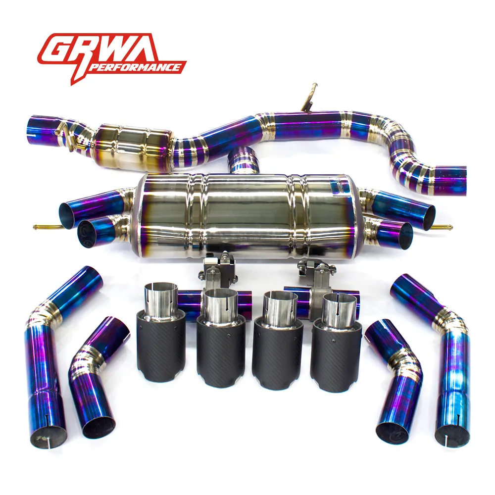 Selling Titanium Exhaust Valve System Oval Muffler Catback Exhaust System for Audi S3