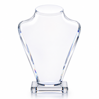 Présentoir de Colliers en Acrylique JUNSEN – Ensemble de Bustes Mannequins Transparents Noirs, Blancs et Rouges pour Vitrine de Magasin