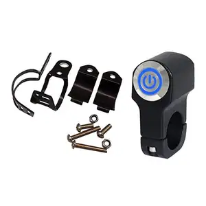 12-24V Biru Led Lampu Motor Push Button Toggle Switch Setang 7/8Inch Bracket Switch untuk Sepeda Motor