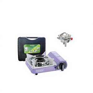 Mini Lila <b>Gas</b> <b>Camping</b> Stove with Carrying Case One Size 7 X 227 Gr Cartridges <b>Gas</b> Stop Safety Convenient for Outdoor Adventures - Product Image 1