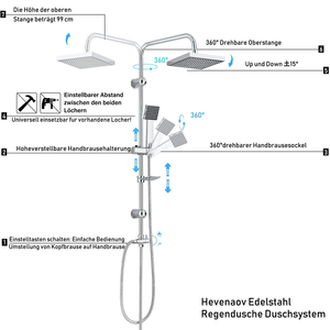 Ensemble de <span class=keywords><strong>douche</strong></span> simple avec pomme de <span class=keywords><strong>douche</strong></span> réglable en hauteur, en chrome ou nickel brossé, avec support, fixation par perçage, robinet d'<span class=keywords><strong>angle</strong></span> - Product Image 5
