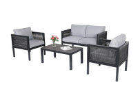 BHR-Nice prix 4 pc patio tissé corde en plein air meubles kettal armure jardin canapé corde
