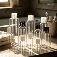 Bouteilles en plastique transparentes à bouchon rabattable, contenants cosmétiques portables de voyage, flacons de rangement rechargeables pour produits de soin de la peau