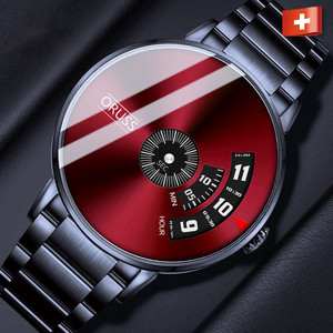 <span class=keywords><strong>ORUSS</strong></span>, nuevo reloj de acero de estrella genuina para hombre, tecnología negra, movimiento de cuarzo a la moda, banda de plástico, puntero de aleación de 5mm para jóvenes - Product Image 3