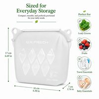 Sac de congélation en silicone anti-fuite avec logo personnalisé, multifonctionnel, autoportant, magnétique et réutilisable pour le stockage alimentaire