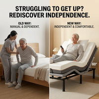 Sommier électrique universel en métal pour tous types de matelas, réglable pour lits simples, doubles, king size et tailles personnalisées, idéal pour les soins à domicile