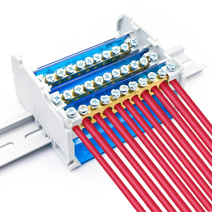 WDH 411 4 cấp duy nhất giai đoạn điện Brass busbar kỹ thuật Din Rail phân phối điện hộp nối khối thiết bị đầu cuối - Product Image 3