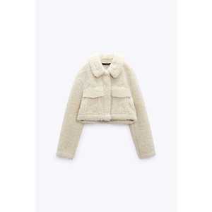 Blouson bomber matelassé en cuir de mouton crème, style baseball court, personnalisable avec logo, pour femme, coupe slim, réversible, en satin, collection automne - Product Image 1