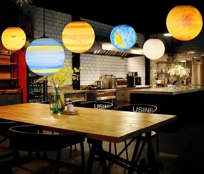 30CM planet Mercury Venus Earth Mars Jupiter Saturn Uranus Neptune Pluto lighting pendant modern lamp pendant light