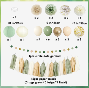 Bienvenido bebé Banner pastel Topper colgante blanco <span class=keywords><strong>verde</strong></span> papel pompones <span class=keywords><strong>linterna</strong></span> globos punto estrella guirnalda para decoración de fiesta de bienvenida al bebé - Product Image 6