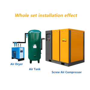 Máy nén khí bán chạy tại nhà máy, nguồn điện AC 22KW 37KW 7.5KW, loại trục vít quay, kết nối trực tiếp, 55KW, bộ đầy đủ kèm bình chứa và máy sấy khí - Product Image 5