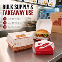 Scatola per Hamburger Personalizzata in Cartone Alimentare Usa e Getta, Confezione da Asporto in Carta Kraft