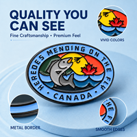 Groothandel Gepersonaliseerde Zachte Harde Emaille Ovale Reversspeld Vliegvisserij Canada Buiten Metalen Badge voor verzamelaars Rechtstreeks van de Fabriek