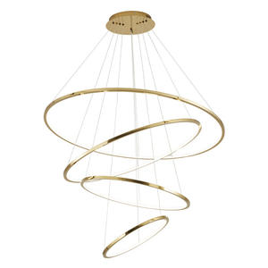 Lampe suspendue artistique moderne à LED en acier inoxydable avec anneau en argent <span class=keywords><strong>doré</strong></span> Lampes suspendues Luminaire pour <span class=keywords><strong>suspension</strong></span> d'escalier - Product Image 6